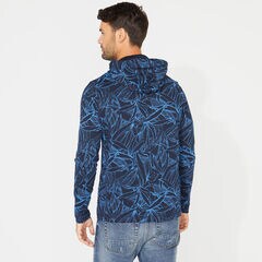 BIG & TALL LONG SLEEVE PRINT HOODIE,Navy,large