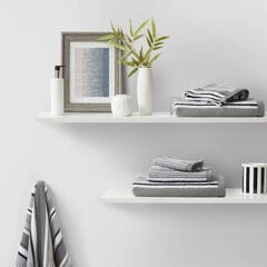 AGONDA STRIPED TOWEL SET, 6-PC,Grey Heather,large