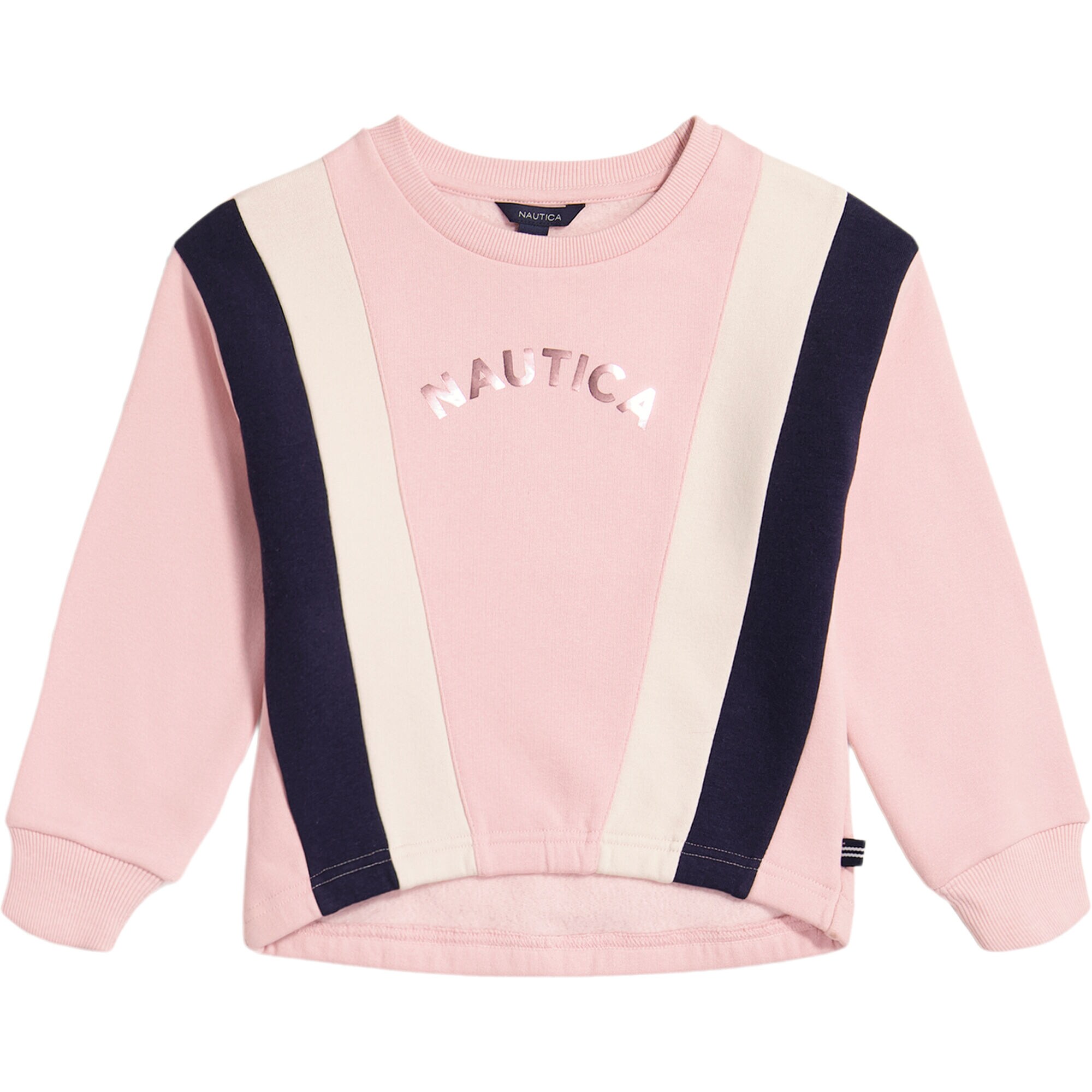 LITTLE GIRLS' COLORBLOCK FLEECE SWEATSHIRT (4-6x),Tomato,large