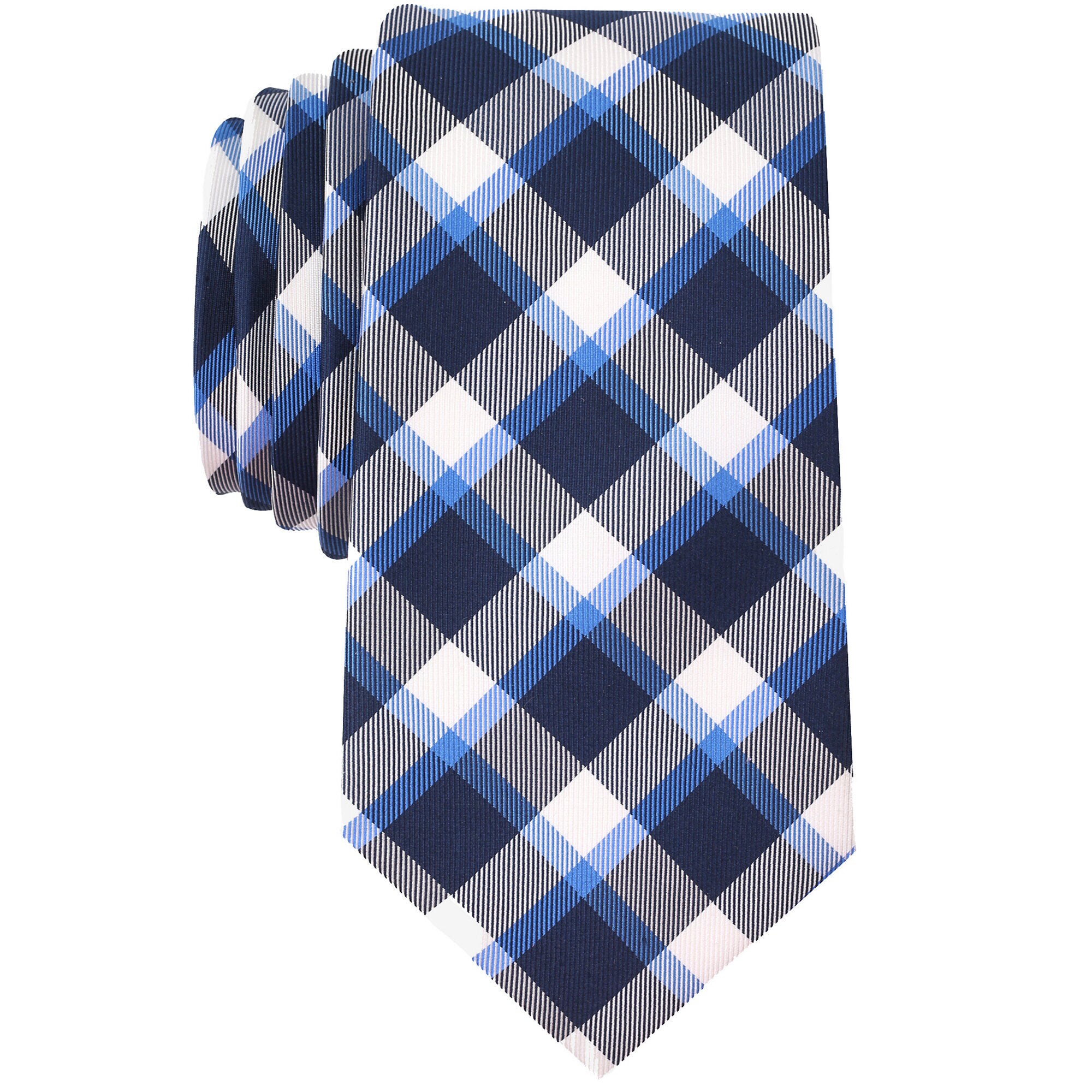 Silk Hayward Plaid Tie,Ice Blue,large