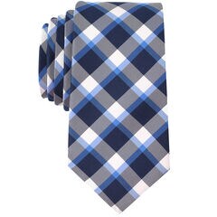 Silk Hayward Plaid Tie,Ice Blue,large