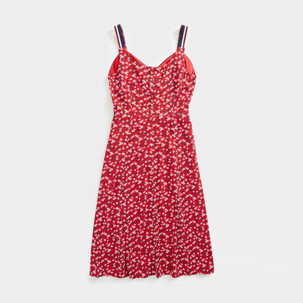 NAUTICA JEANS CO. FLORAL PRINT TANK DRESS,Tomales Red,large
