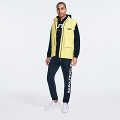 COMPETITION COLORBLOCK PUFFER VEST,Old Gold,large