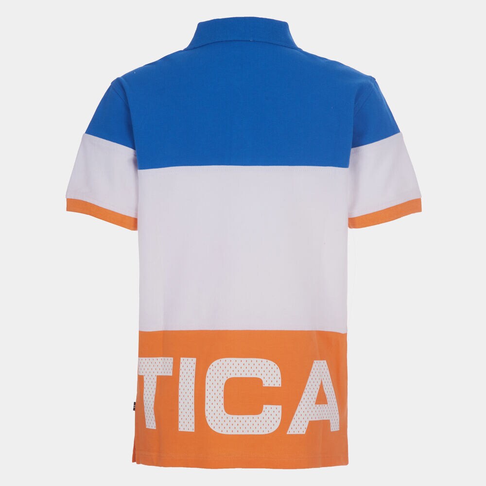 TODDLER BOYS' COLORBLOCK GRAPHIC MESH HERITAGE POLO (2T-4T),Orange,large