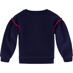 Little Girls' Fleece Sweatshirt (4-6X),Navy,large