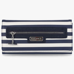 STRIPED LOGO MONEY MANAGER WALLET WITH BOX,Navy,large