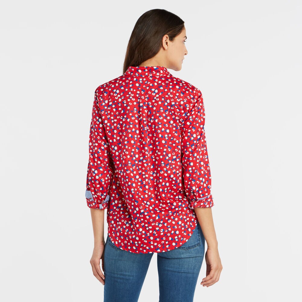 DITSY FLORAL PRINT PERFECT SHIRT,Tomales Red,large