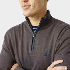 NAVTECH QUARTER-ZIP SWEATER,Sable Heather,large