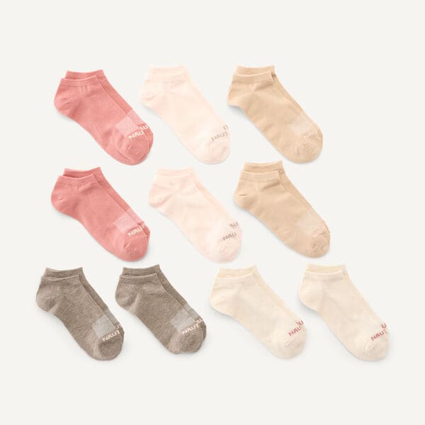 Flat-Knit Low-Cut Socks, 10-Pack