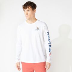 LONG SLEEE KIAWAH ISLAND PRINT T-SHIRT,Bright White,large
