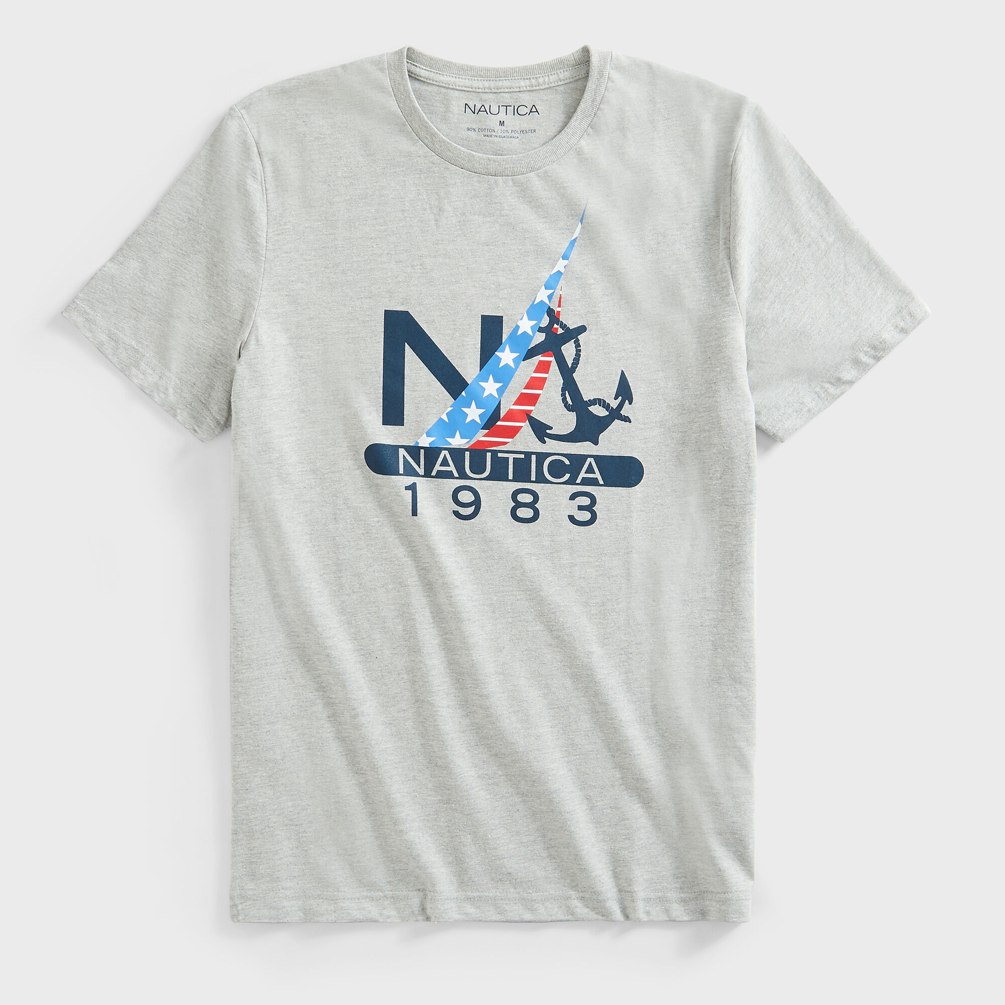 FLAG LOGO GRAPHIC T-SHIRT,Grey Heather,large