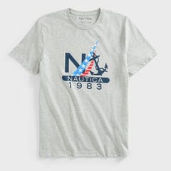 FLAG LOGO GRAPHIC T-SHIRT,Grey Heather,large
