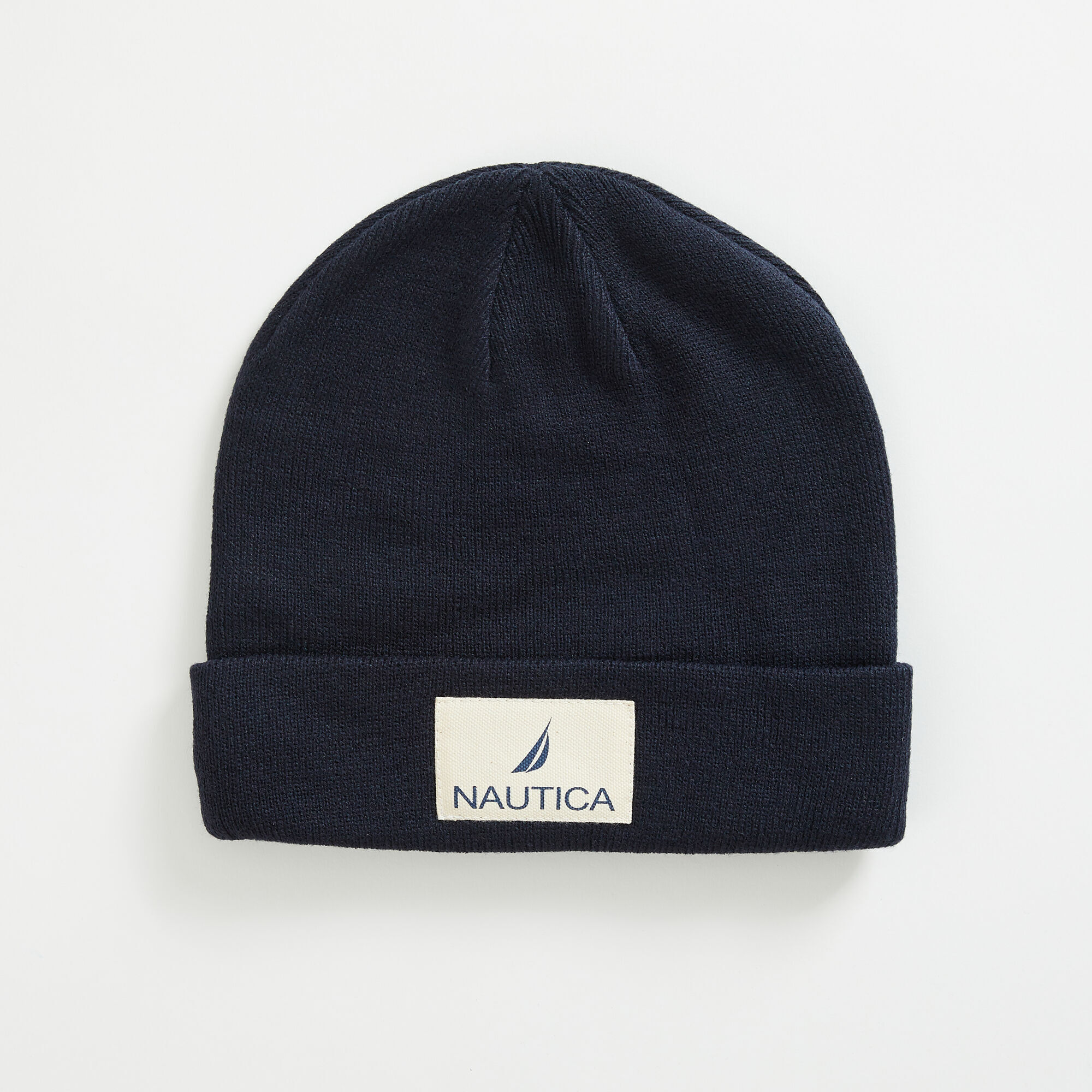 LOGO PATCH BEANIE - Navy, One Size 