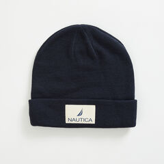LOGO PATCH BEANIE,Navy,large
