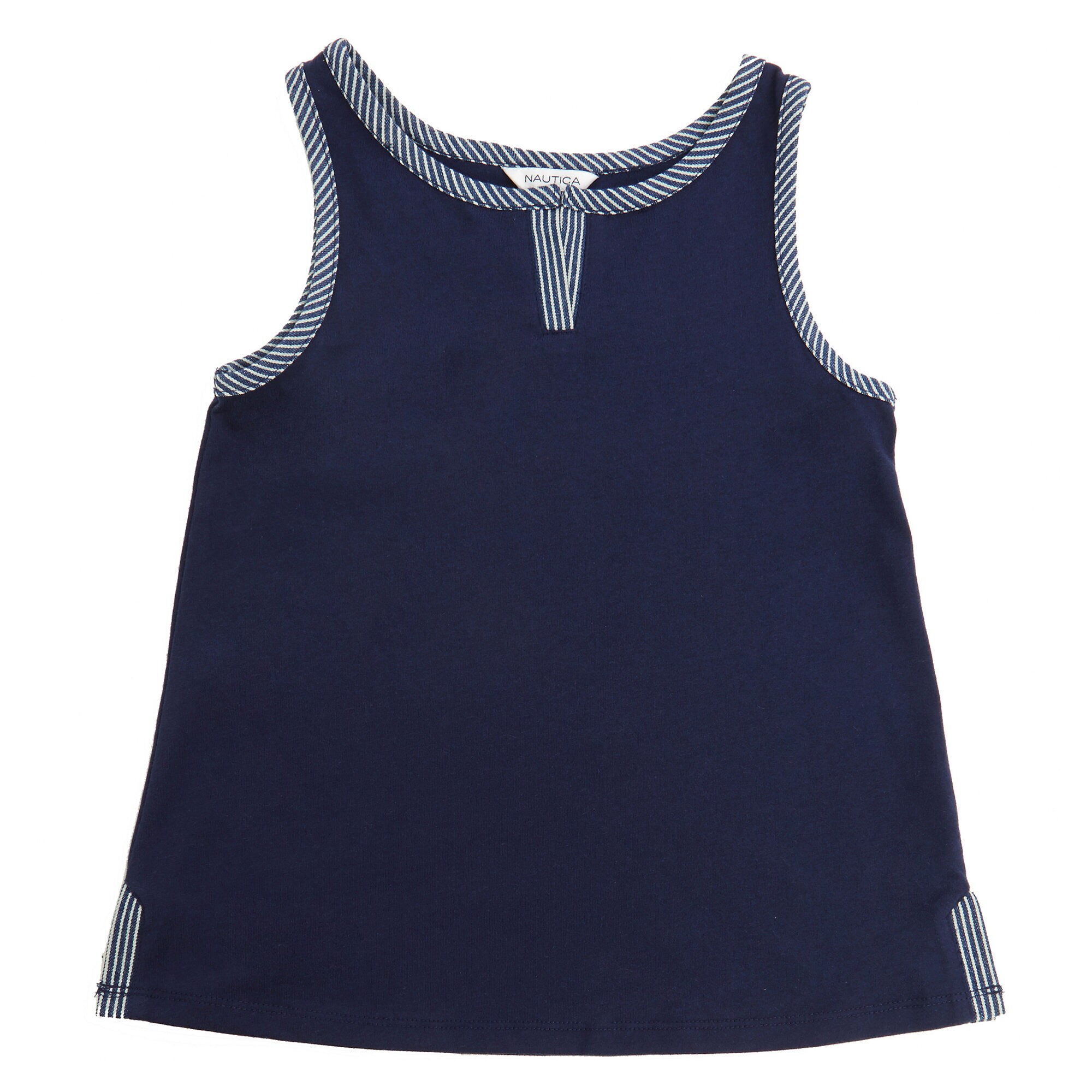 Little Girls' Railroad Stripe Tank (2T-7),Navy,large