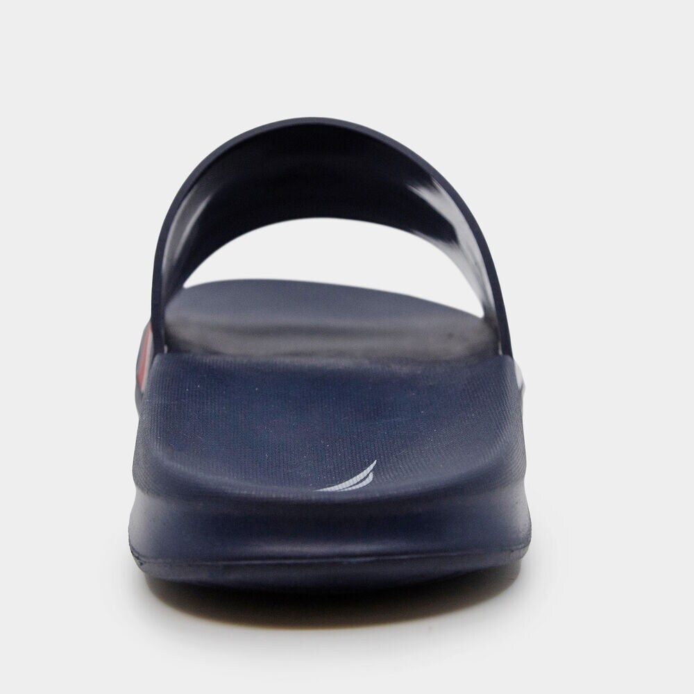 LOGO STRIPE SLIDE SANDALS,Navy,large