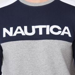 COLORBLOCK LOGO SWEATSHIRT,Navy,large