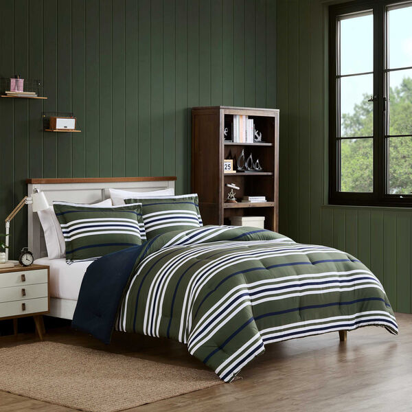 Uphaul Stripe Green Twin/Twin XL Comforter Set