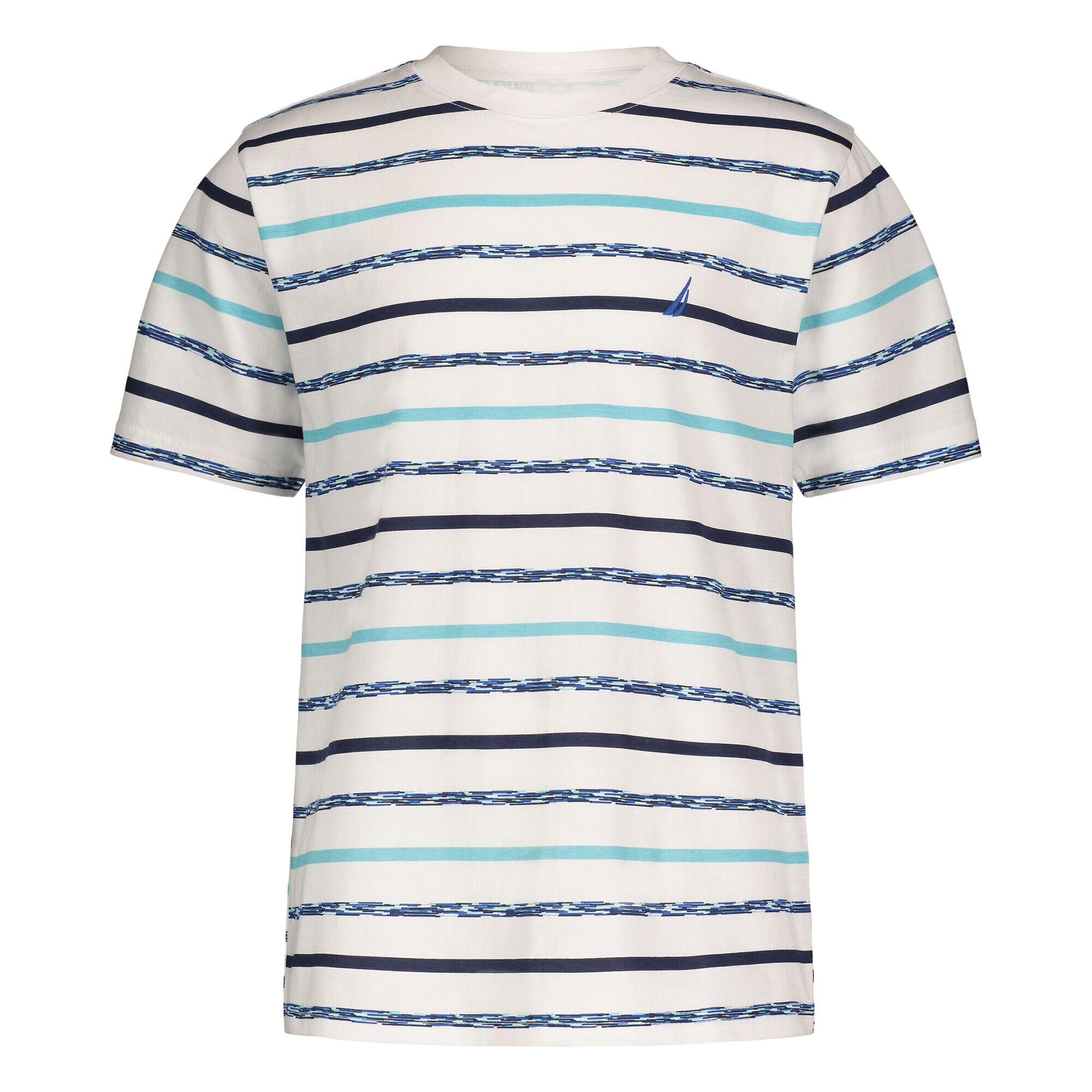 BOYS' TEXTURED STRIPE T-SHIRT (8-20),Antique White Wash,large