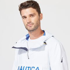 LIGHTWEIGHT COLORBLOCK GRAPHIC PULLOVER JACKET,Bright White,large