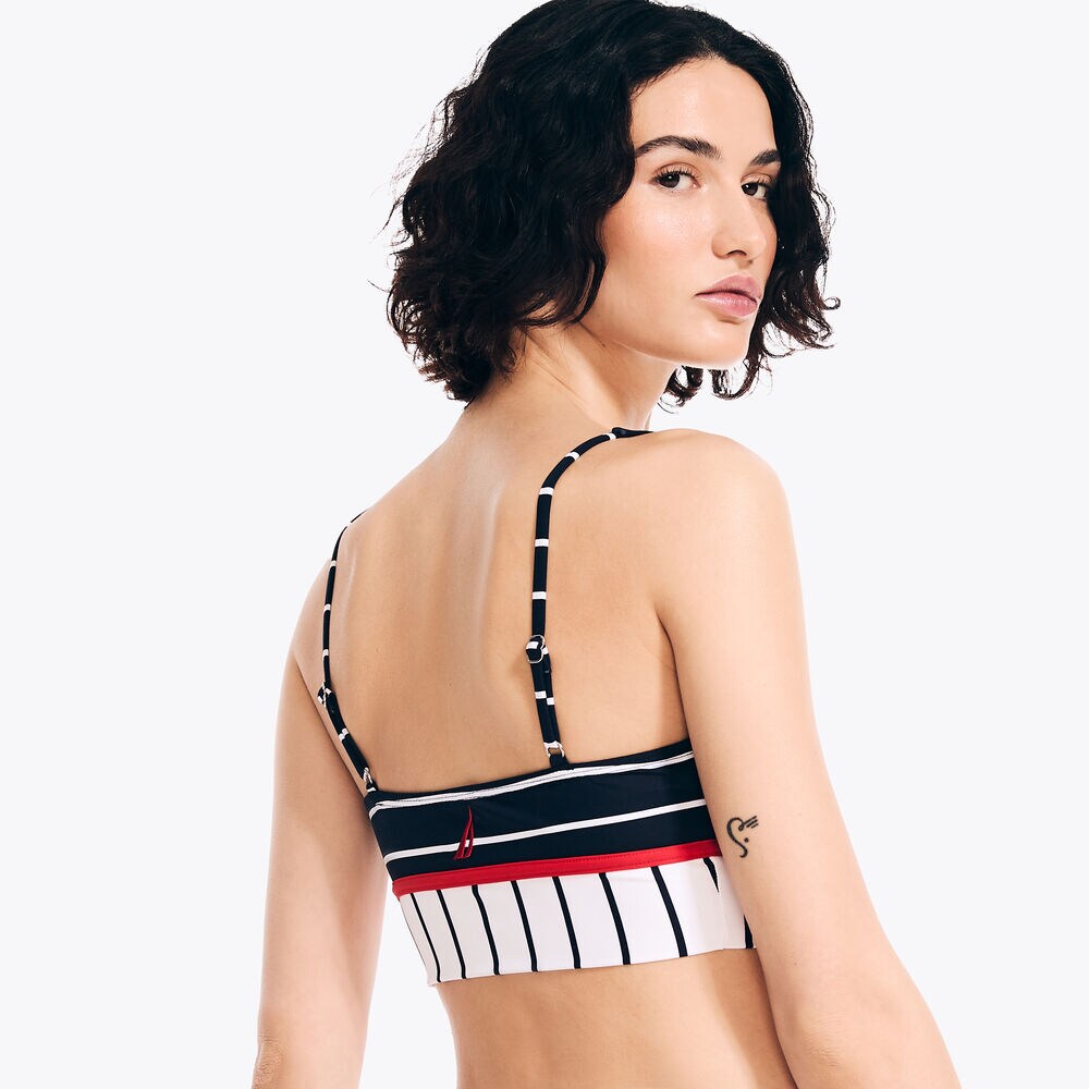 Striped Swim Top,Stellar Blue Heather,large