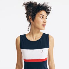 COLORBLOCK SLEEVELESS DRESS,Stellar Blue Heather,large