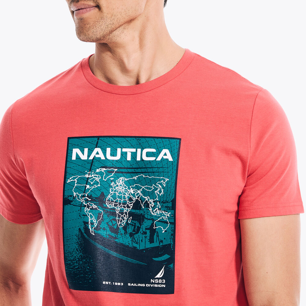 Big & Tall Sustainably Crafted Sailing Division Graphic T-Shirt,Dark Coral Cape,large
