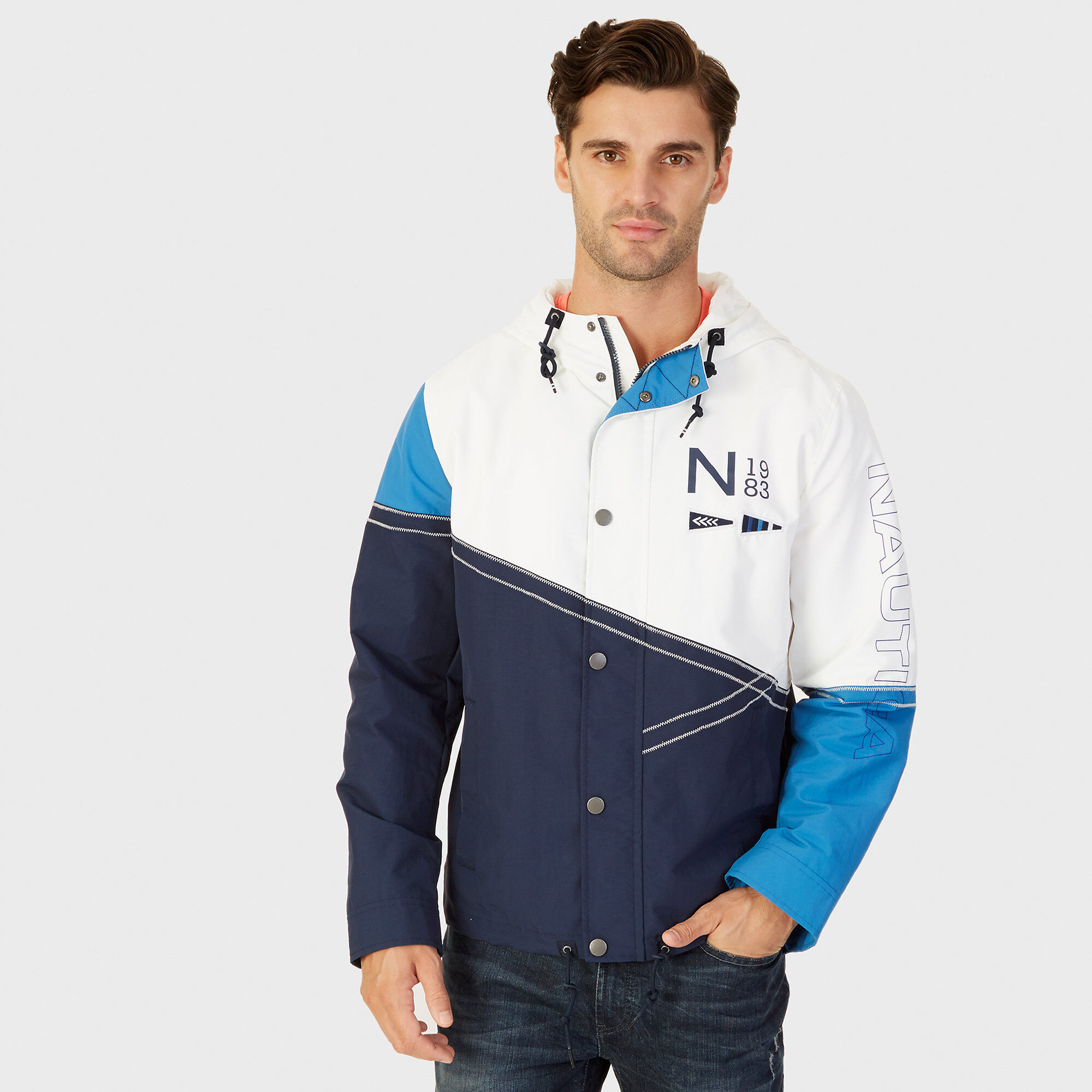 'N' 1983 Colorblock Jacket,Peacoat,large