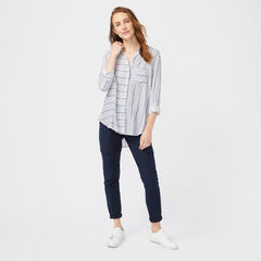 STRIPE WEEKEND SHIRT,Bright White,large