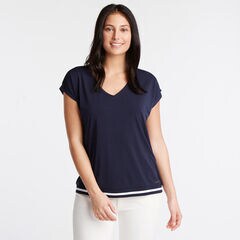 Jersey Crepe Blouse,Stellar Blue Heather,large