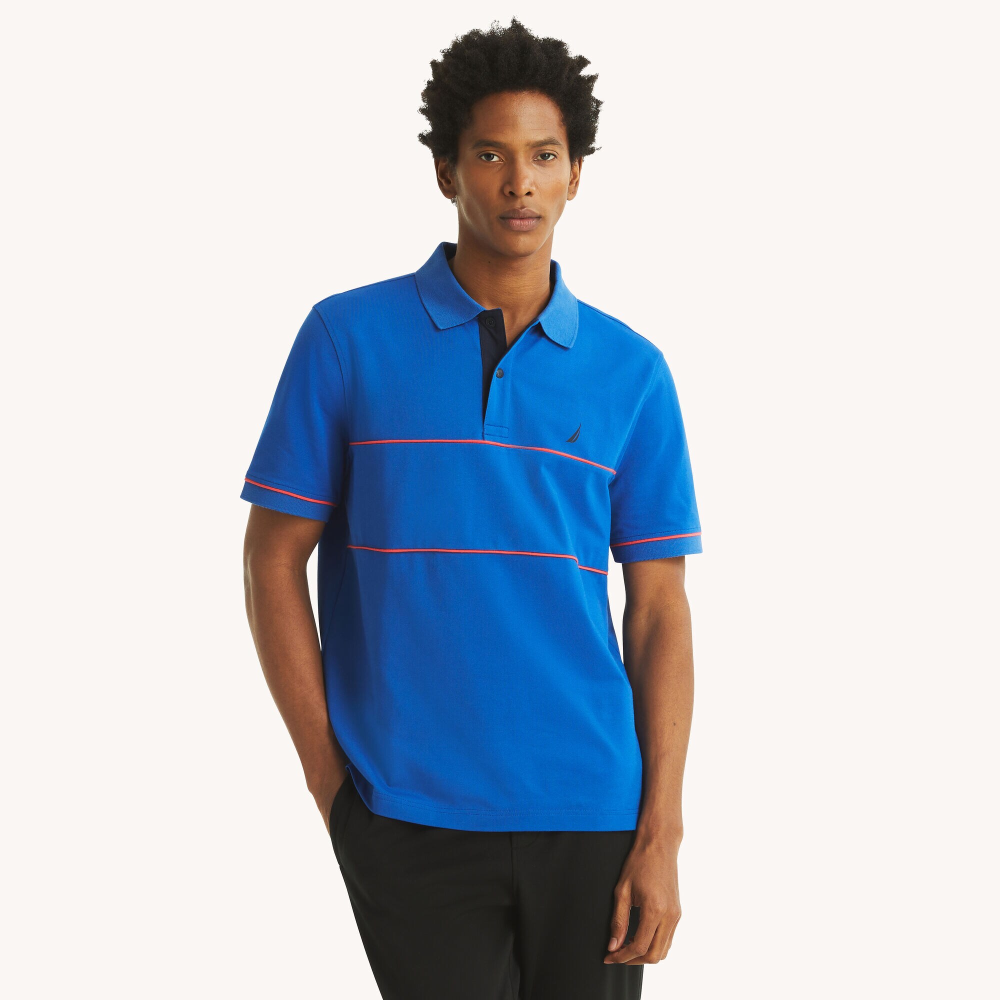 Navtech Colorblock Classic Fit Polo,Bolt Blue,large