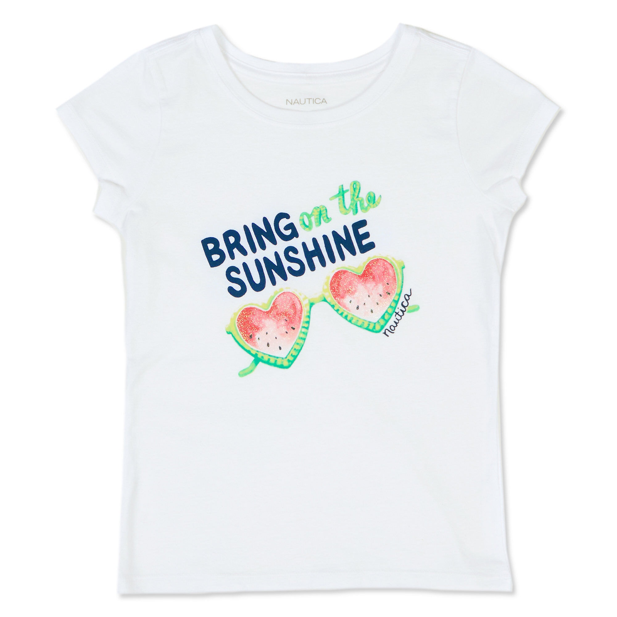 Girls' Watermelon Glasses Tee (7-16),Antique White Wash,large