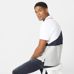 CLASSIC FIT NAVTECH COLORBLOCK POLO,Bright White,large