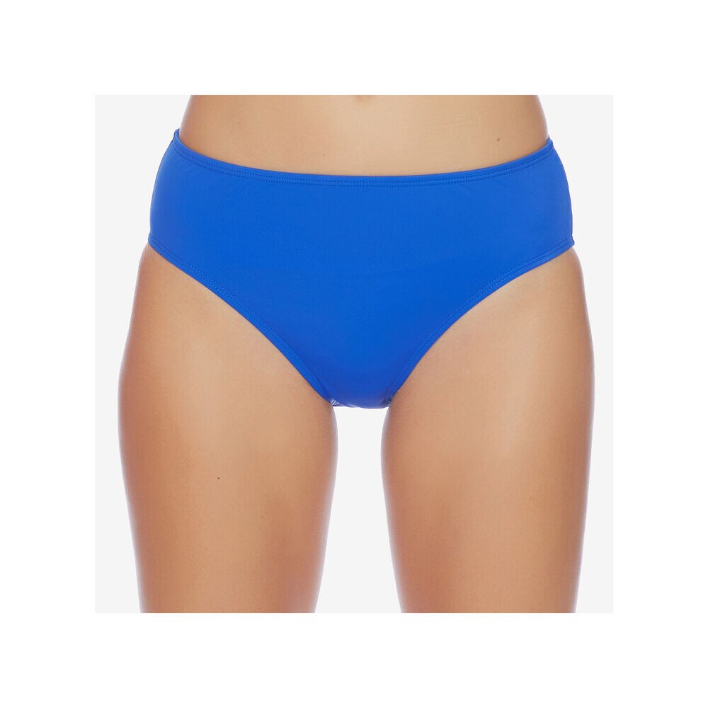 Signature Solid High-Waist Swim Bottom,Azure Blue,large