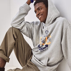 NAUTICA X URBAN NECESSITIES GRAPHIC HOODIE,Grey Heather,large
