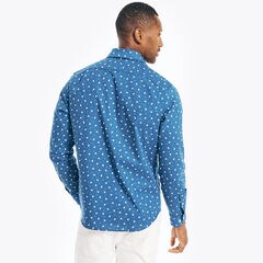 CLASSIC FIT FLAG PRINT SHIRT,Clear Sky Blue,large