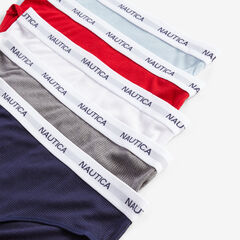 RIBBED LOGO HIPSTER BRIEF, 5-PACK,Navy,large