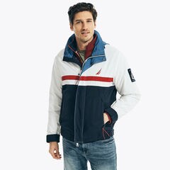 LIGHTWEIGHT COLORBLOCK WINDBREAKER JACKET,Sail White,large