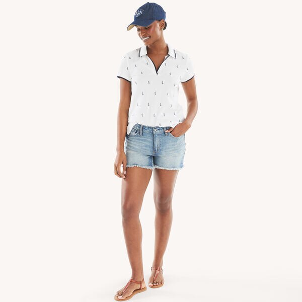 Printed Split-Neck Polo