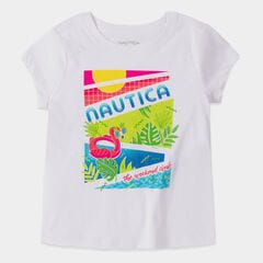 TODDLER GIRLS' FLAMINGO GRAPHIC T-SHIRT (2T-4T),Antique White Wash,large