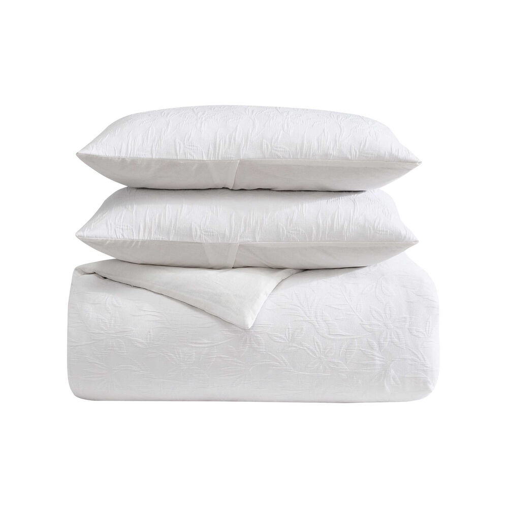 Seaside Floral White King Comforter-Sham Set,Antique White Wash,large