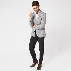 BRANFORD PLAID BLAZER IN LIGHT GREY,Rust,large