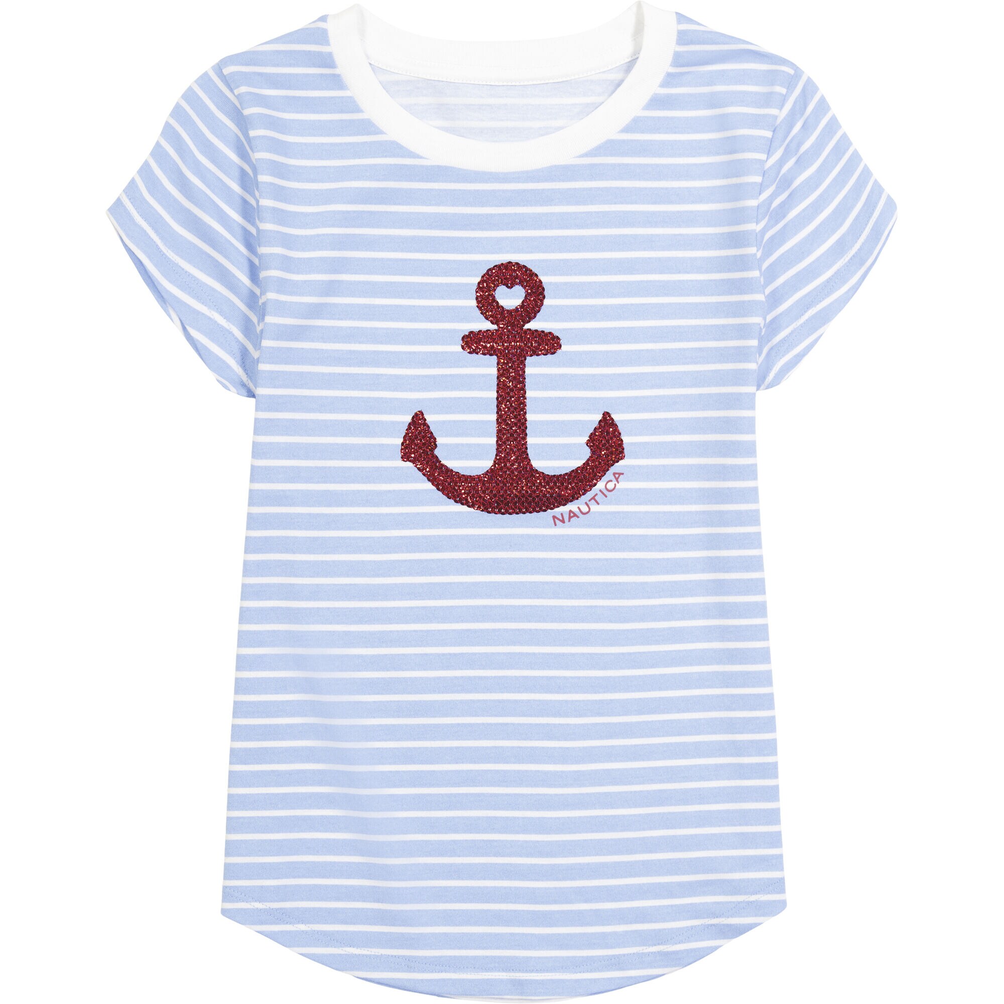 LITTLE GIRLS' STRIPED ANCHOR T-SHIRT (4-7),Aquadream,large
