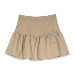 Little Girls' Drop Waist French Terry Skort with Bow (4-6X),Tavern,large
