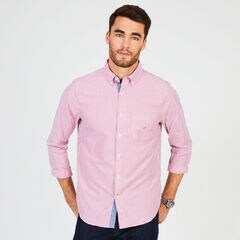 Long Sleeve Sailor Stripe Classic Fit Button Down ,Sailor Red,large