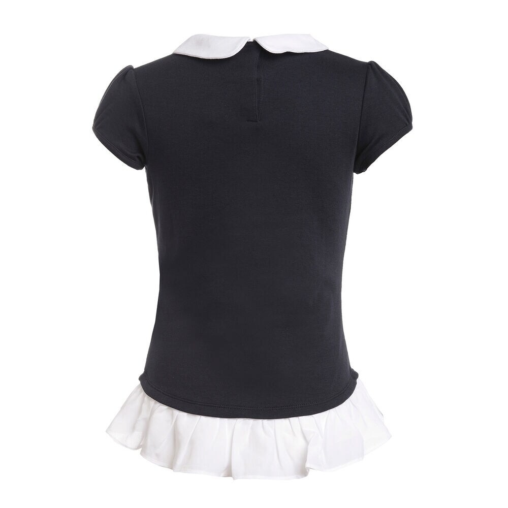 GIRLS' SUPER SOFT RUFFLE SLEEVE TOP (7-16),Crystal Bay Blue,large
