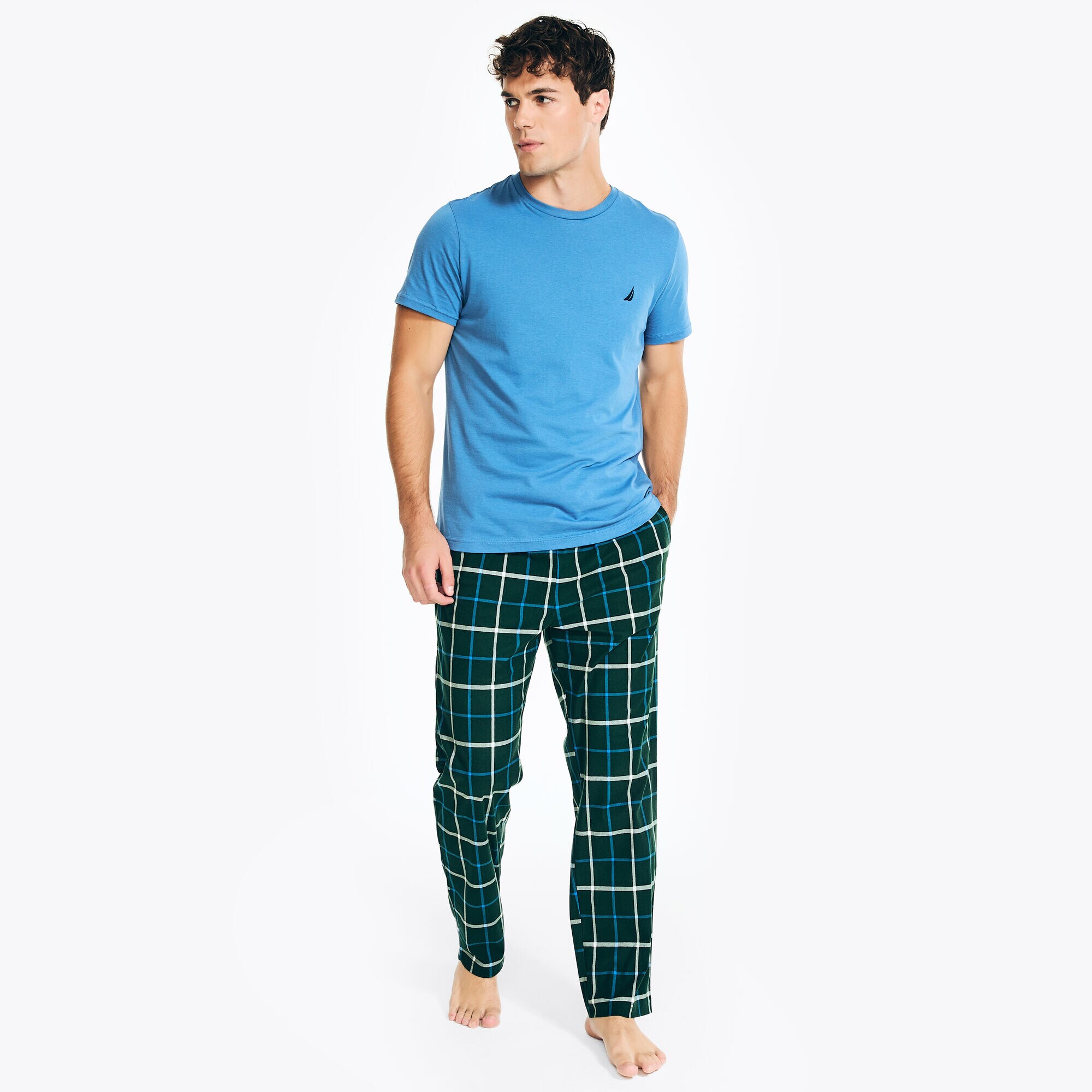 Plaid Fleece Sleep Pant,Cosmic Fern,large
