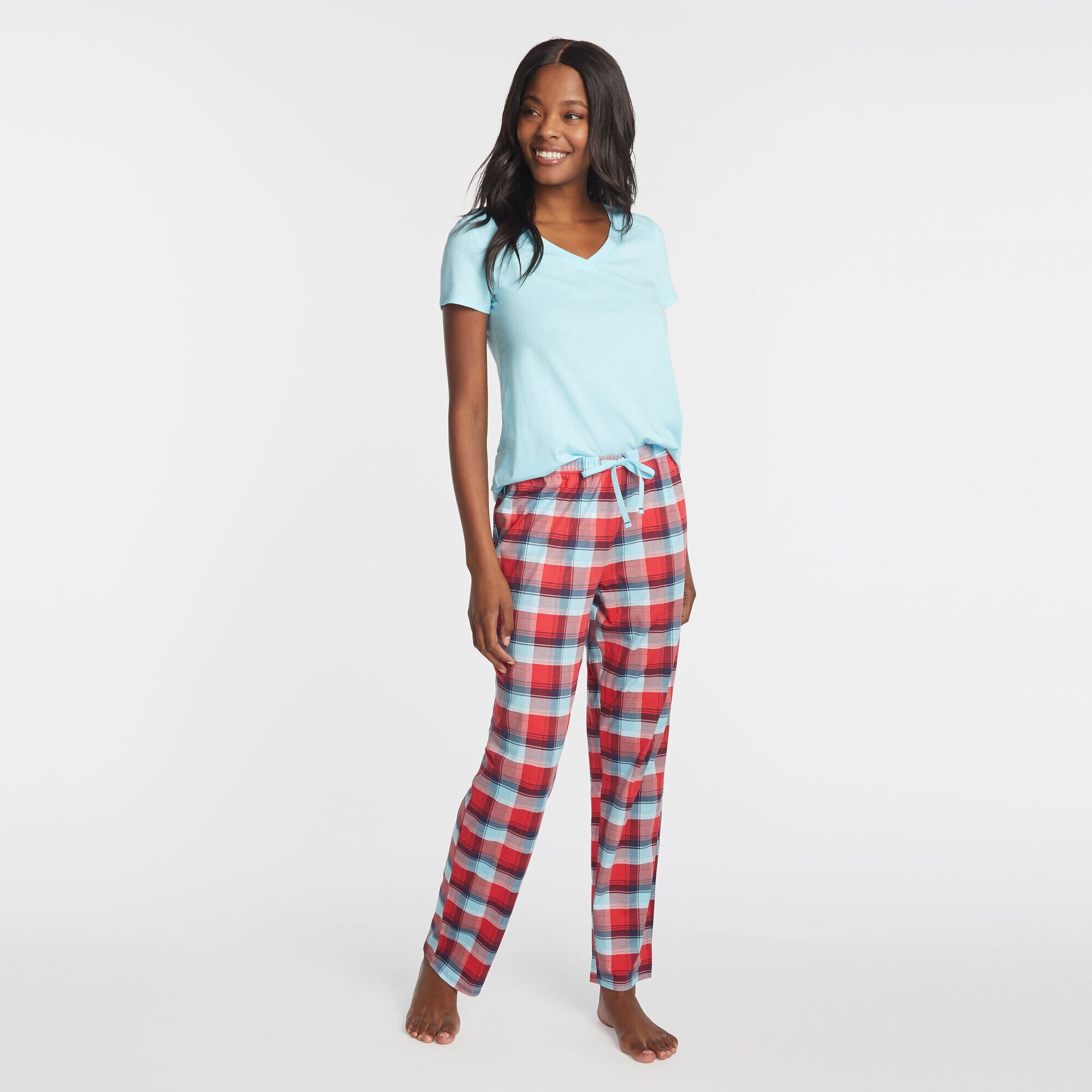 PLAID SLEEP SET,Lure Red,large