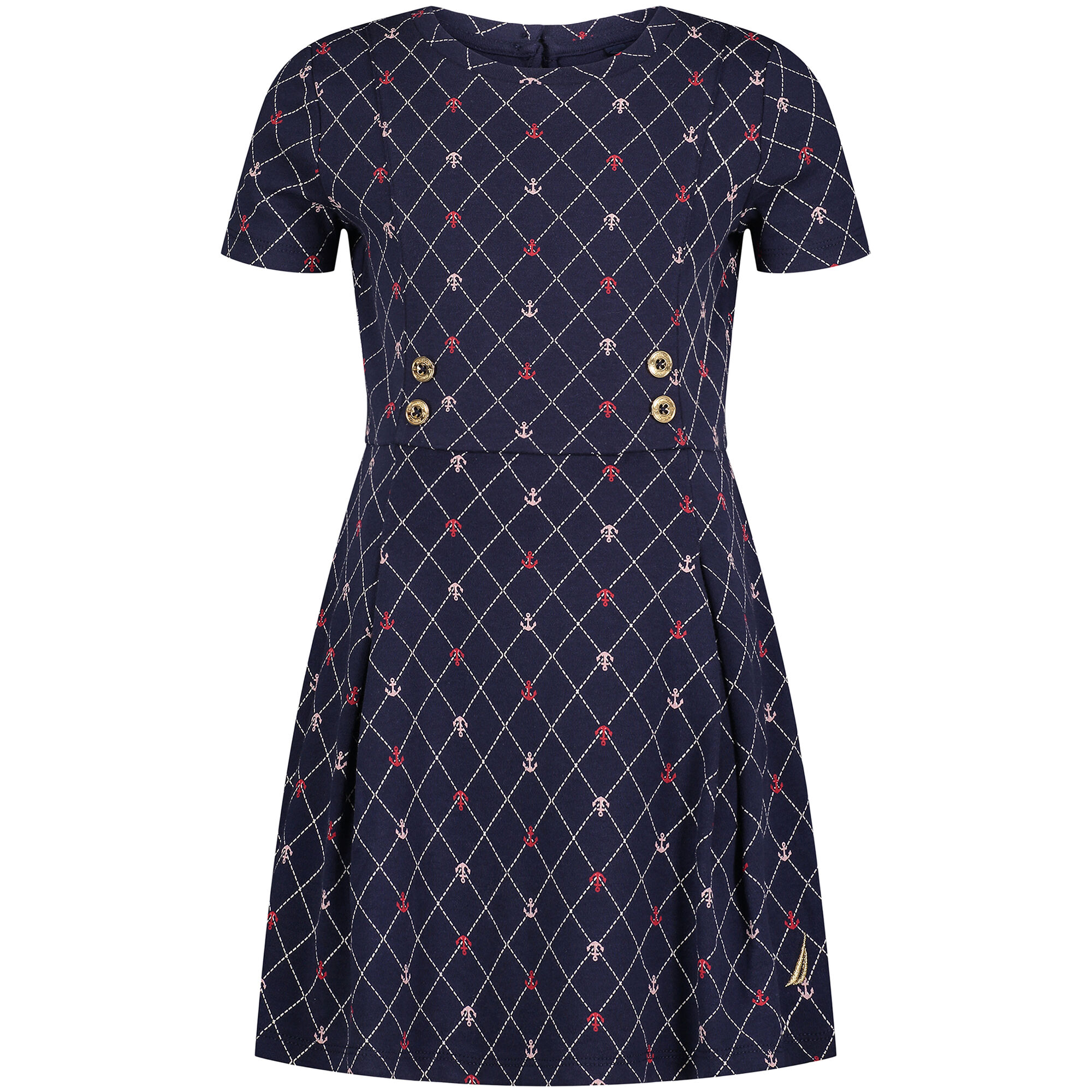 Toddler Girls’ Anchor Print Dress (2T-4T),Navy,large