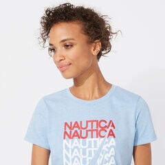 NAUTICA REPEAT JCLASS GRAPHIC TEE,Tugboat Blue,large